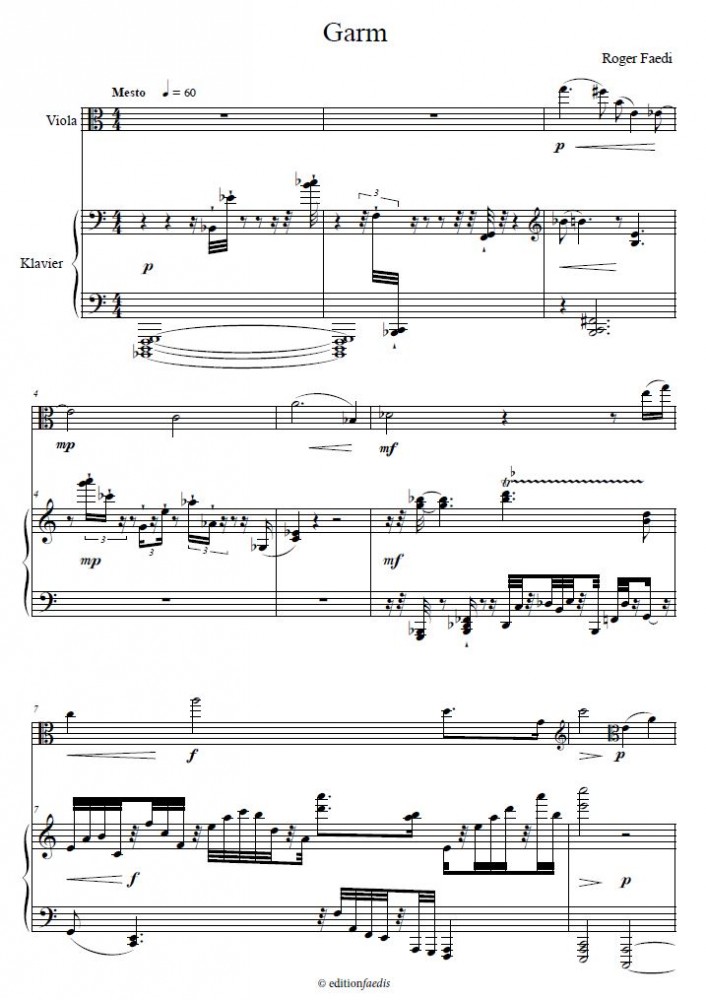 Garm, op. 62a, für Bratsche und Klavier