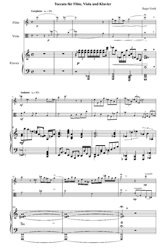 Momente, op. 3, for Flute, Viola and Piano